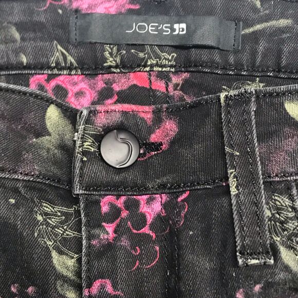 Joes Jeans Black and Pink Floral Skinny Jeans N0300 - Picture 3 of 9